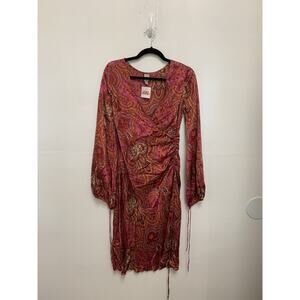 Vintage Corsage Silk Paisley Floral Print Dress Size 4